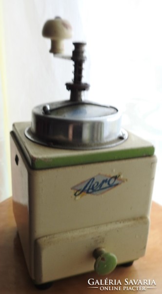 Antique grinder with wooden drawer