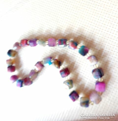 Multicolored tiger eye cube bracelet