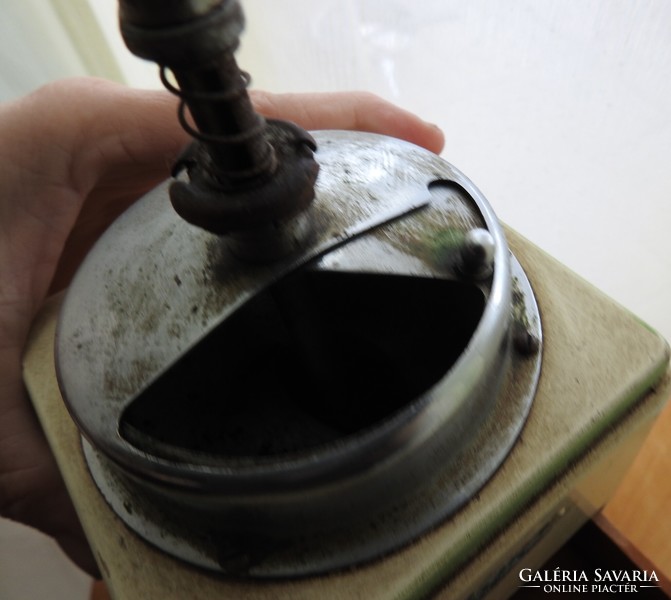 Antique grinder with wooden drawer