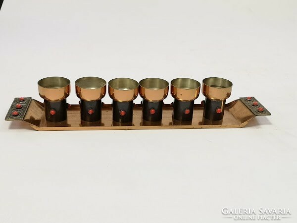 Craftsman copper brandy set (6 pcs) around 1970 - 5467