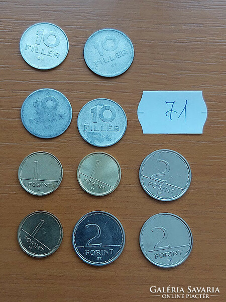 10 Hungarian pennies + forints, all other year 71