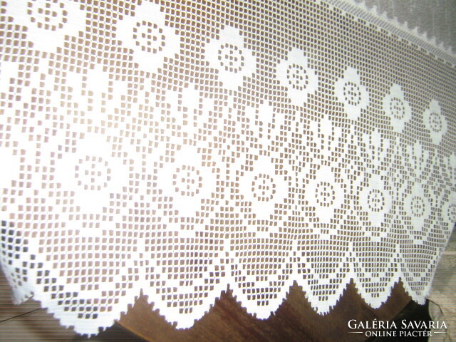 Beautiful vintage white flower lace curtain