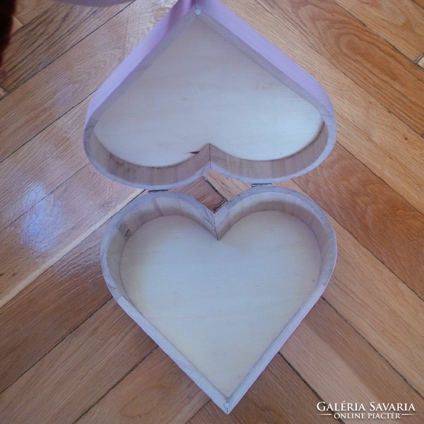 ÚJ! Rózsaszín szív alakú fa doboz, kézzel festett mandala díszítéssel