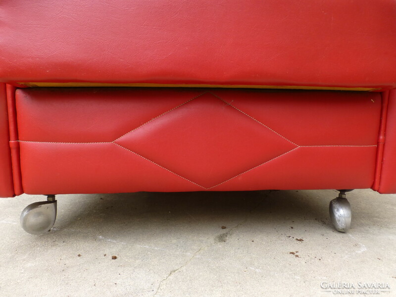 Beautiful red, art deco rolling armchair