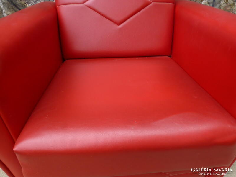 Beautiful red, art deco rolling armchair