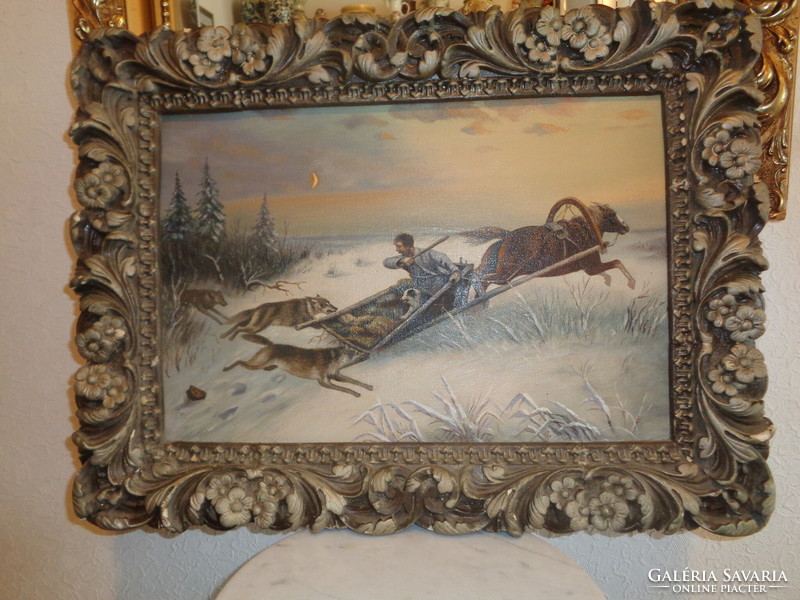 Tymchenko v. G. With sign, wolf attack, Russian painting (4.)