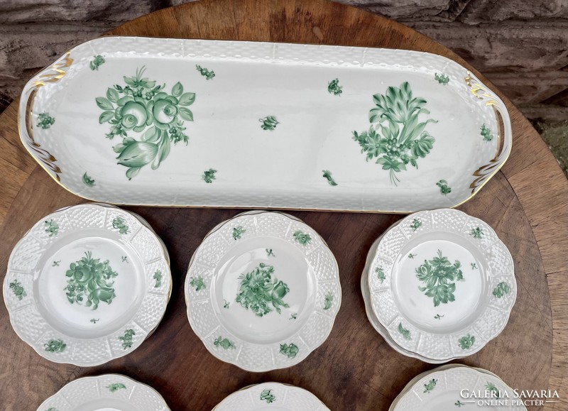 Herend cookie set green tulip