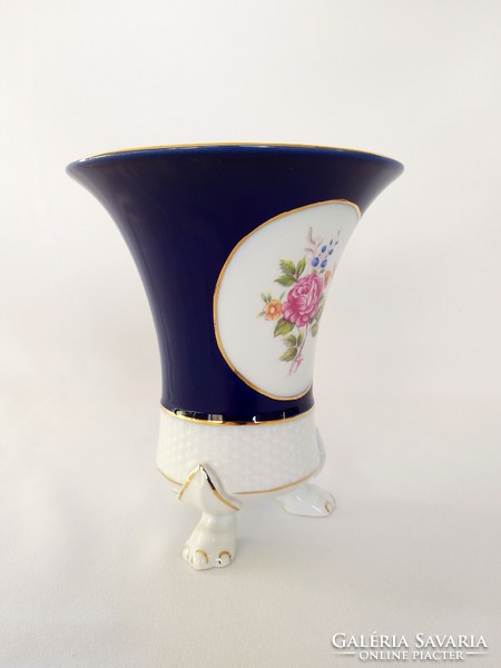 New blue vase with pink flowers from Hólloháza