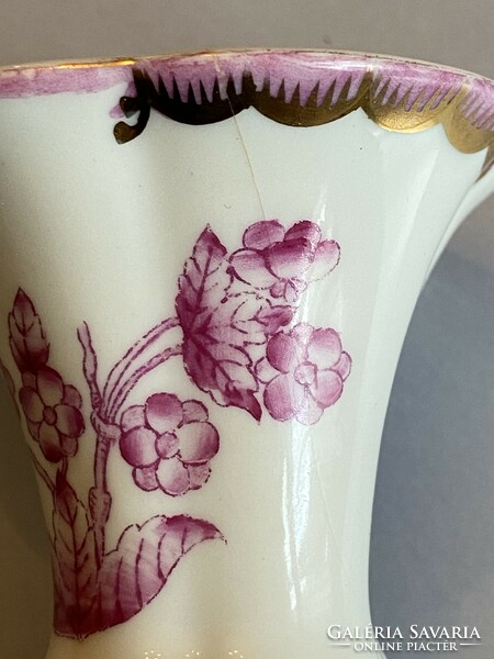 Herend porcelain small vase with butterfly and flower decoration 6.5 Cm