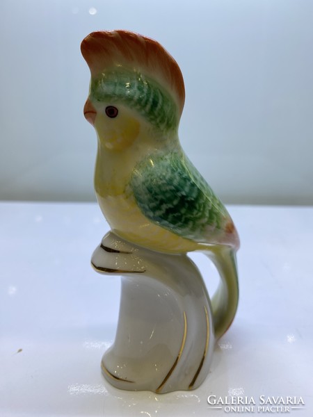 Régi Drase papagaj porcelán figura