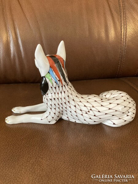 Hollóházi porcelán garden kutya