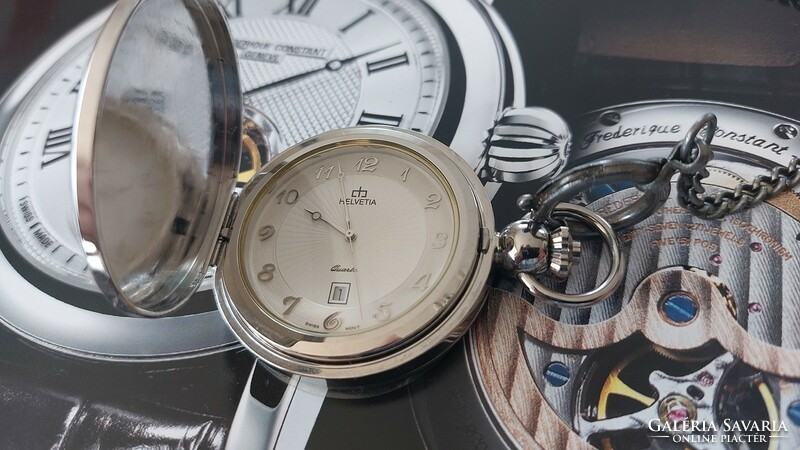 (K) beautiful Helvetian Swiss structured quartz pocket watch