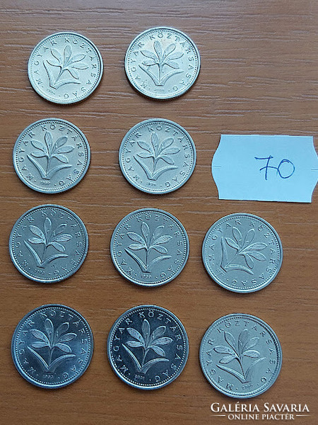 10 pieces of Hungarian 2 forints, all different year 70