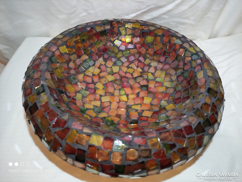Now it's worth taking it at a low price! Spectacular colorful large mosaic glass table centerpiece