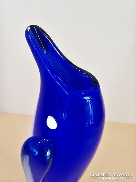 Muránói pingvin üveg váza, 1960-as évek.