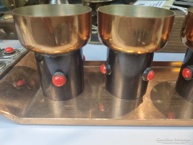 Craftsman copper brandy set (6 pcs) around 1970 - 5467