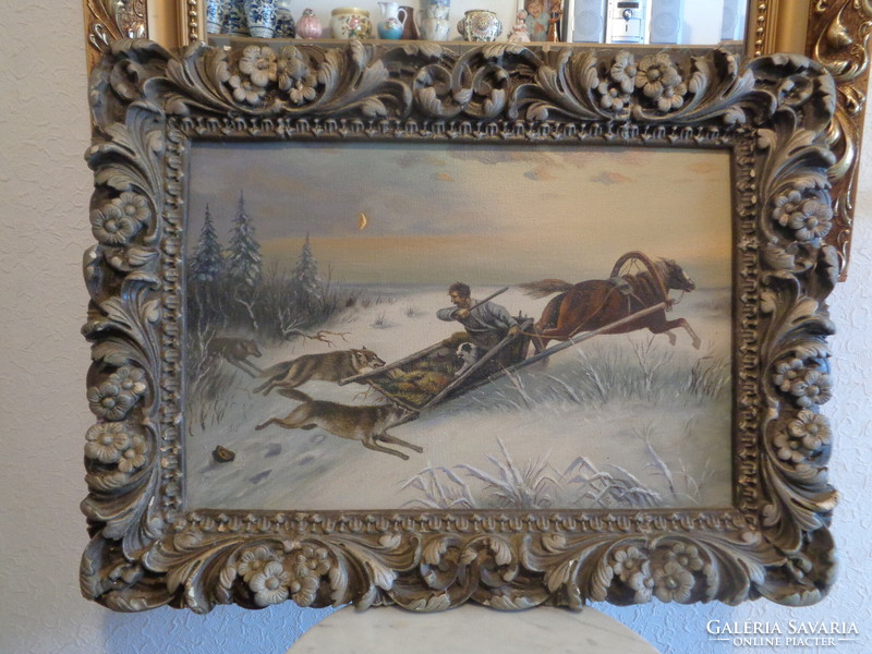 Tymchenko v. G. With sign, wolf attack, Russian painting (4.)