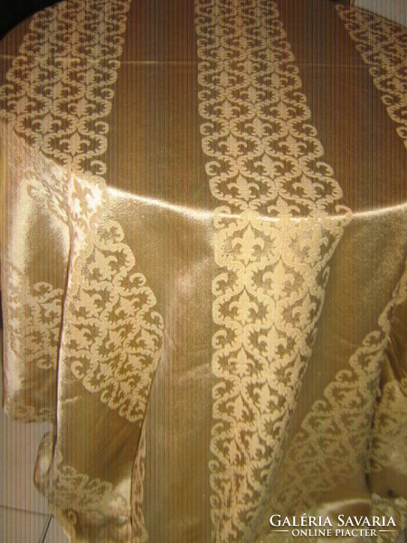 Csodaszép vintage arany színű barokk Bourbon liliom mintás függöny