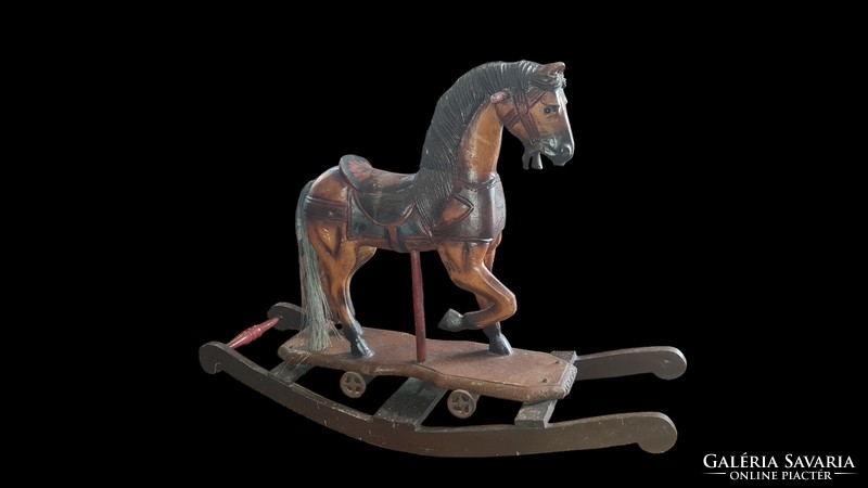 A669 antique wooden rocking horse