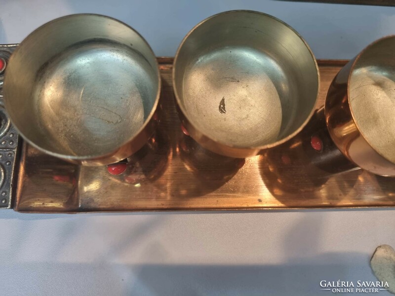 Craftsman copper brandy set (6 pcs) around 1970 - 5467