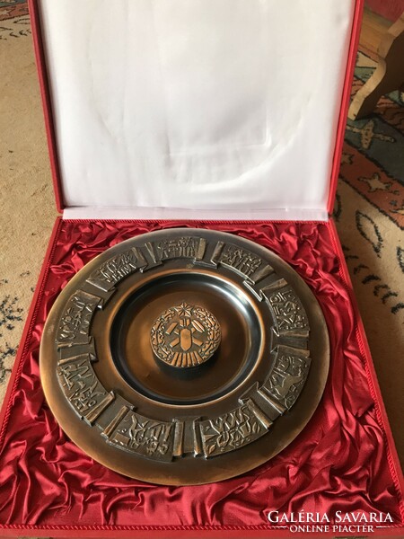 Large bronze commemorative bowl