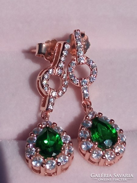 Green topaz 925 silver earrings