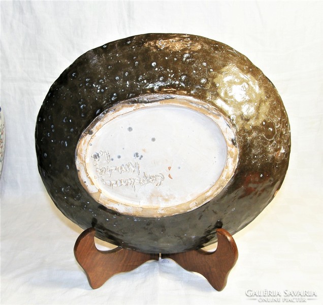 Krisztina Latsánszky - retro ceramic bowl - 32 x 28 cm
