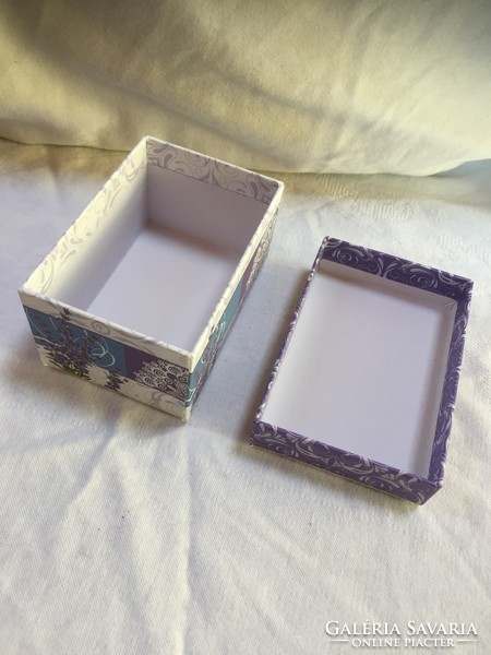 Rectangular paper gift box with lavender design, vintage style - 79/1.