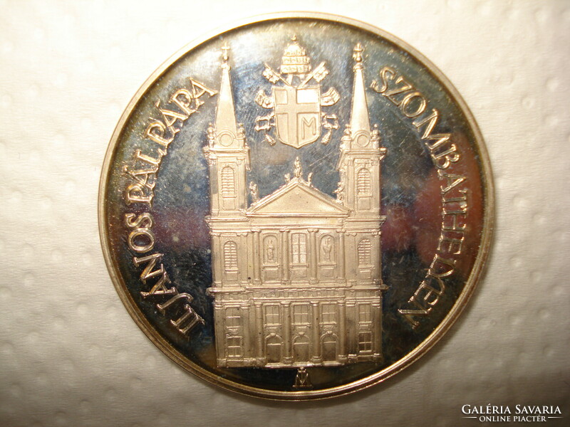 II. János Pál in Szombathely. Silver pp + bronze coin pair.