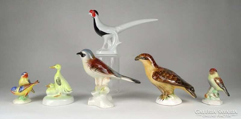 1N108 old porcelain and ceramic animal figures pack of 6 pieces