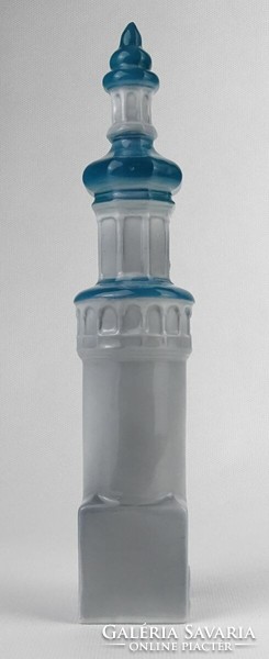 1N479 Régi jelzett Zsolnay porcelán torony "Soproni tűztorony" 23 cm