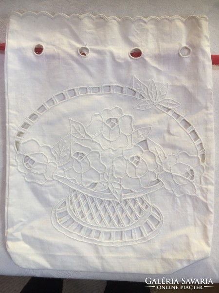 Vintage! Beautiful handmade textile bag, made of cotton cardboard, with Madeira embroidery