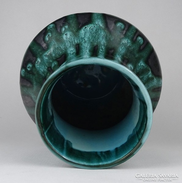 1N488 Flawless dripped glazed applied arts ceramic vase 20 cm