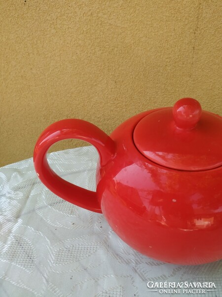 Red ceramic teapot for sale!