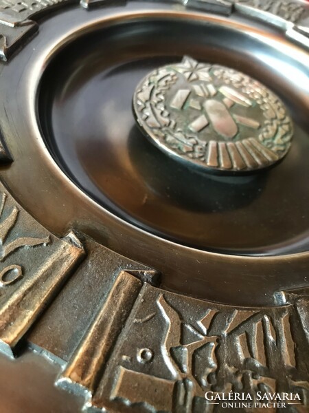 Large bronze commemorative bowl