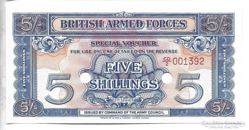 2 x 5 shilling shillings 1956 sorszámkövető British Armed Forces 1956  2 seria UNC