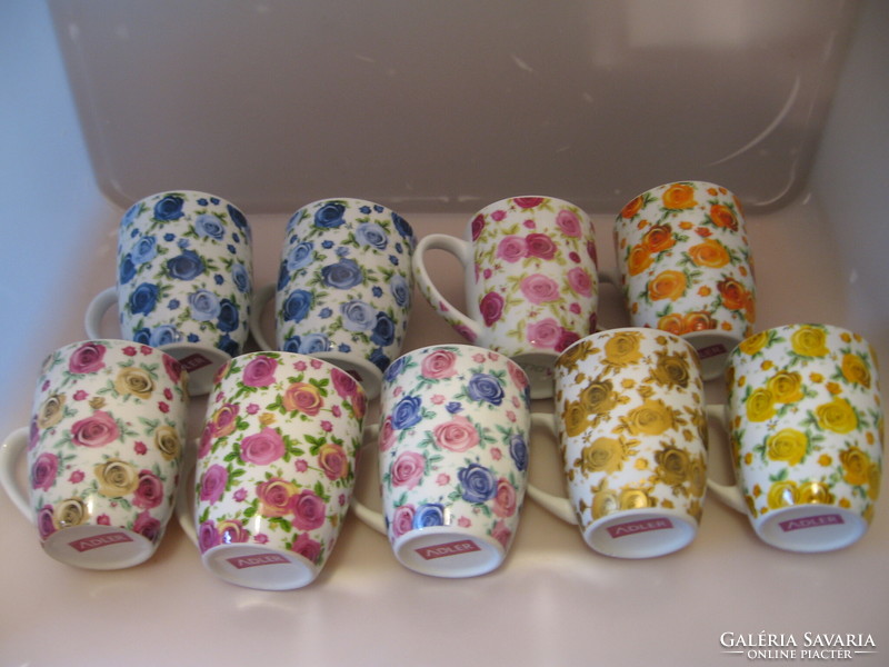 English pink Adler porcelain mugs in pieces