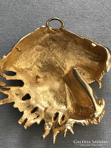 Tiger head pendant with swarovski crystals and black enamel decoration, 5.5 x 5.5 cm