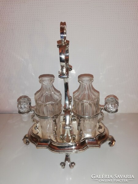 Baroque, antique silver menage, oil and vinegar dispenser, Vienna, 1744.!