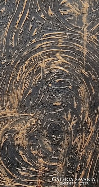 Kartü art - black heart 50 x 100 cm painting