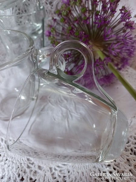 10 thick glass coffee cups, elegant shape