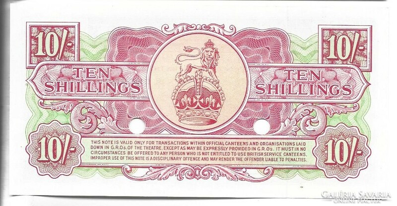 10 shilling shillings 1956 British Armed Forces 1956 3 seria UNC