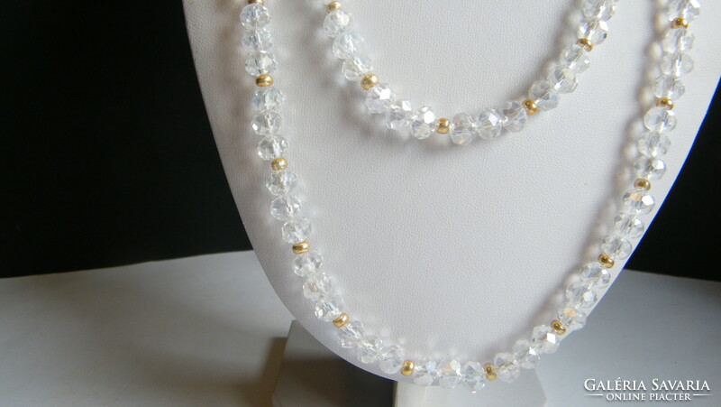 Double row Czech crystal necklace