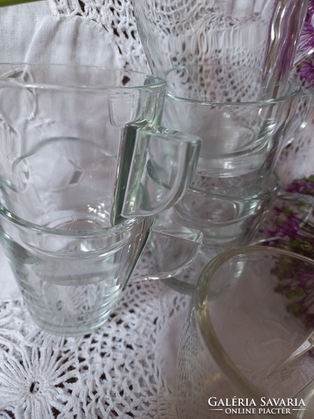 10 thick glass coffee cups, elegant shape