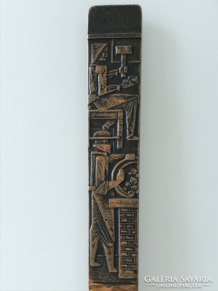 Iparművészeti bronz levélbontó kés, 24,5 cm