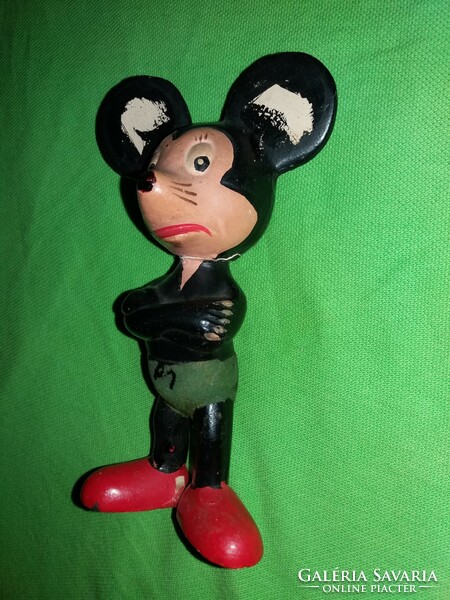 Antik WALT DISNEY extrém ritka fa Mickey Mouse MIKI EGÉR figura 18 cm a képek szerint