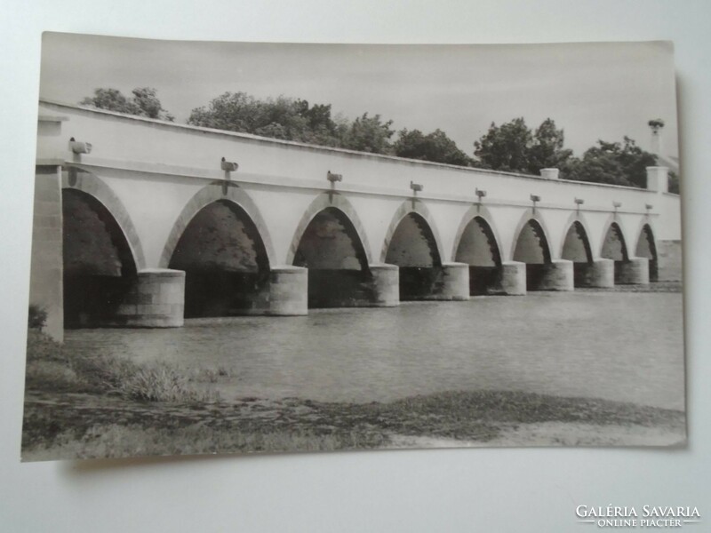 D195569 Hortobágy nine-hole bridge postcard 1963