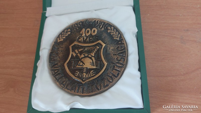 (K) LKM 100 éves a vállalati tűzoltóság bronz plakett