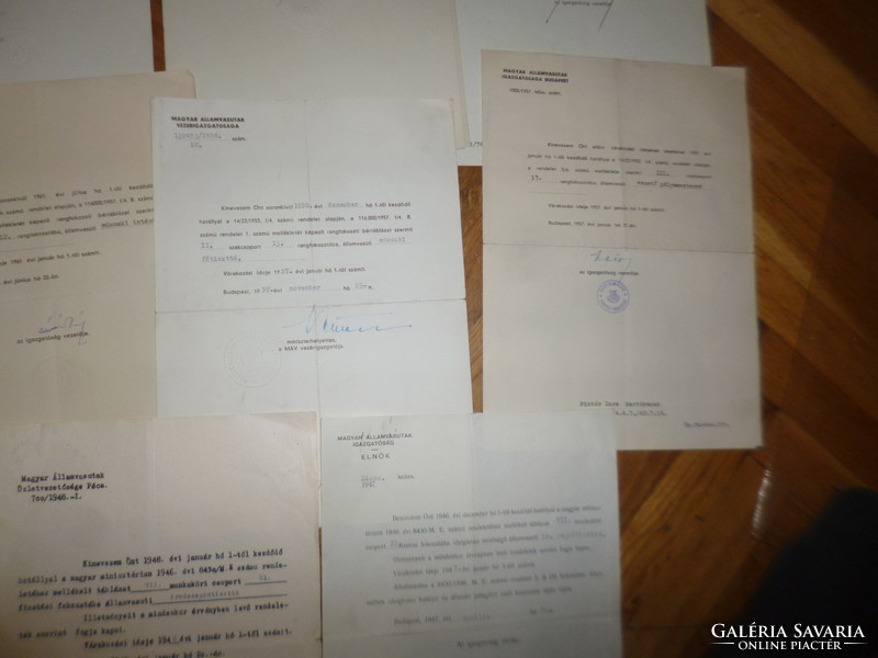 Régi máv vasút papír kinevezések 1947-1971