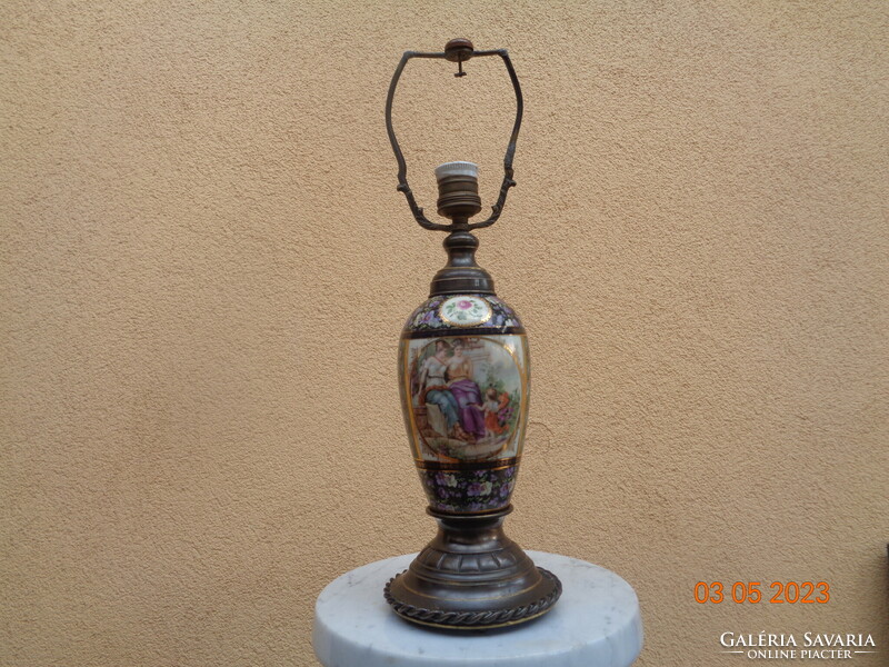 Altwien bedside lamp, original copper porcelain - with copper fittings